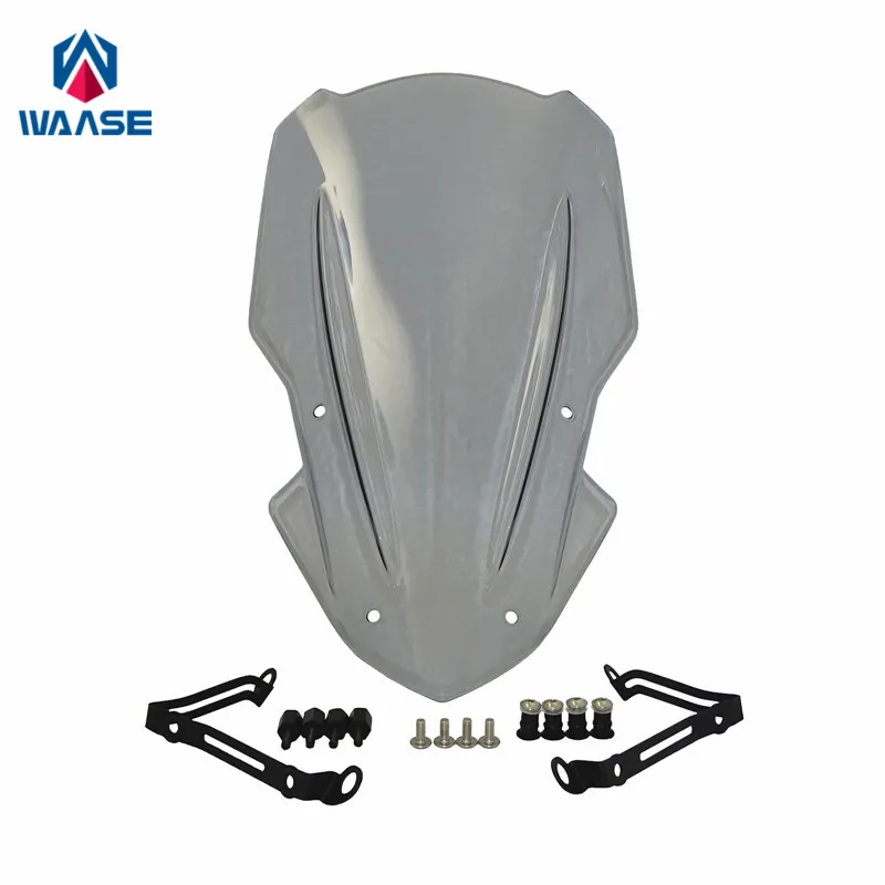 

waase For Kawasaki Z900 2017 Motorcycle Windscreen Windshield Shield Screen with Bracket