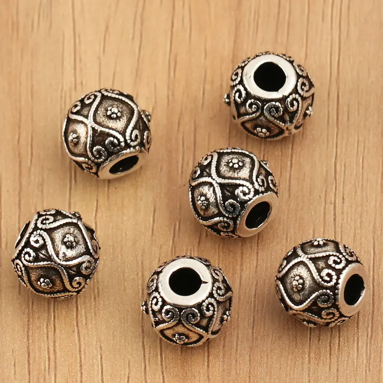 Handmade 100 925 silver jewelry beads sterling silver lucky symbol
