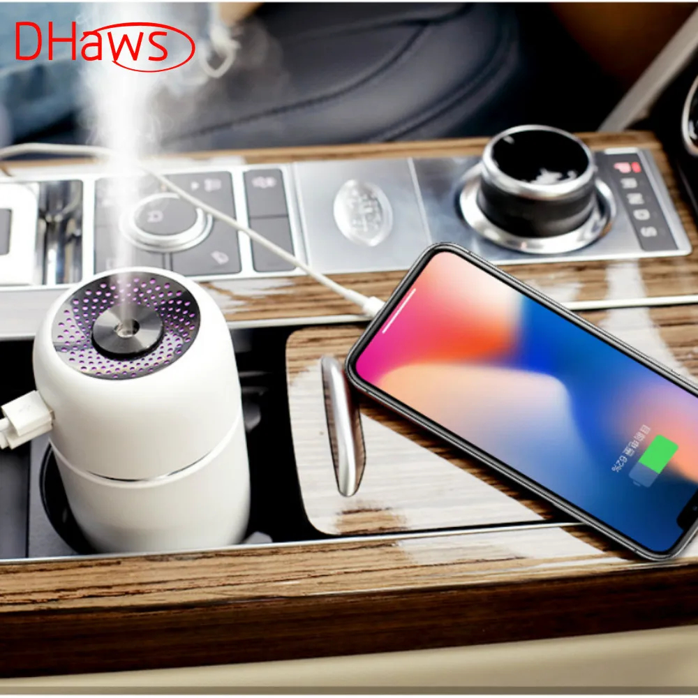 

DHaws Portable LED Air Humidifier Essential Oil Diffuser Mini USB Air Humidifier Purifier Car Ultrasonic Aromatherapy Diffuser