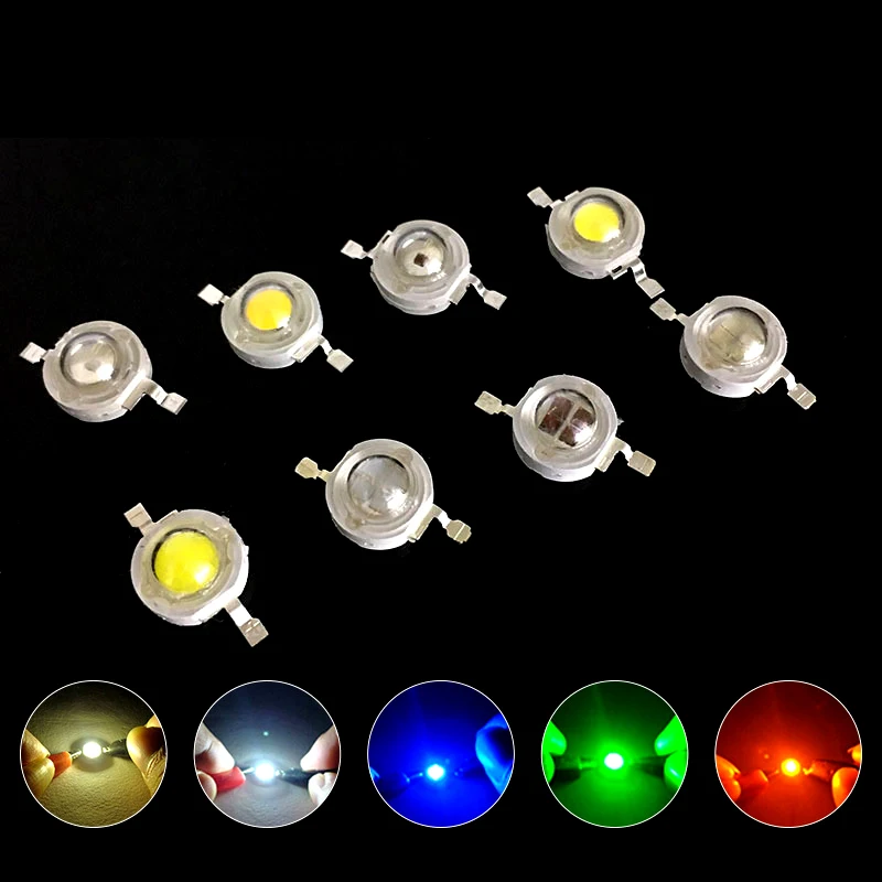 Quadruple 10Pcs High Power LED Chip Light Beads 1W LED Lamp Beads Bulb