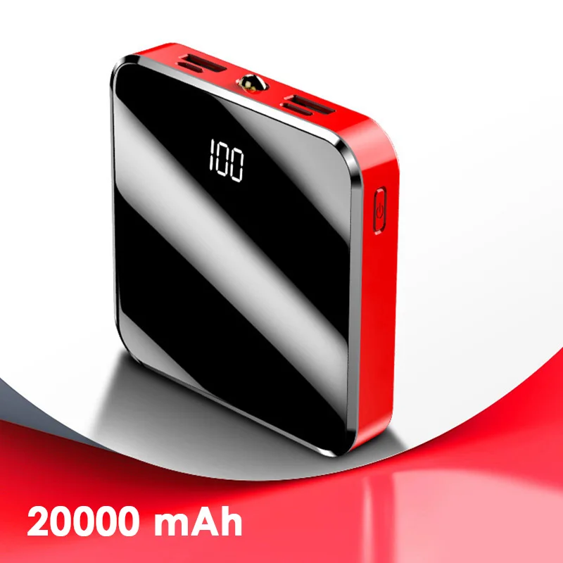 

20000mAh/10000mAh Mini Power Bank Charging Double USB Digital Display Power Bank For iphone Samsung External Battery Charger