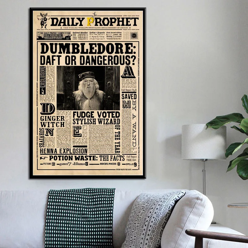 

P657 Dumbledore Rdaily Prophet Hot Movie Art Painting Silk Canvas Poster Wall Home Decor