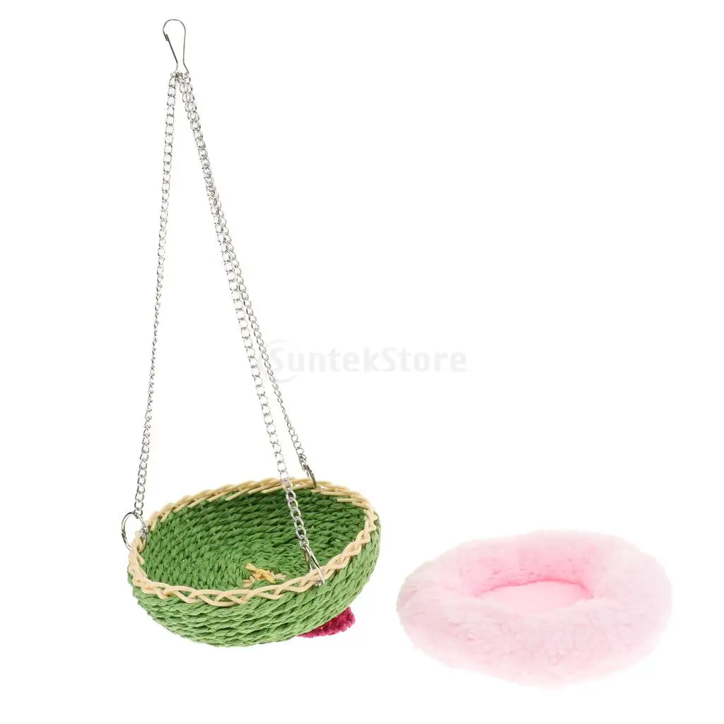 

Pet Hanging Basket Nest Hammock for Sugar Glider/Guinea Pigs/Birds/Hamster/Ferret/Rat/Mice/Chinchilla with Random Color Mat