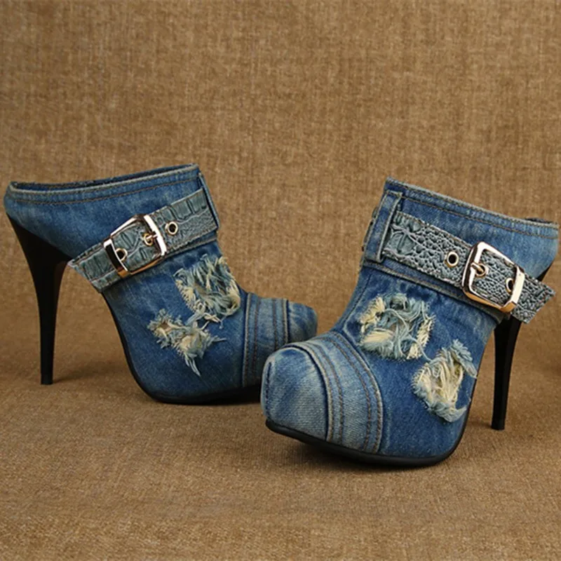 blue jeans sandals