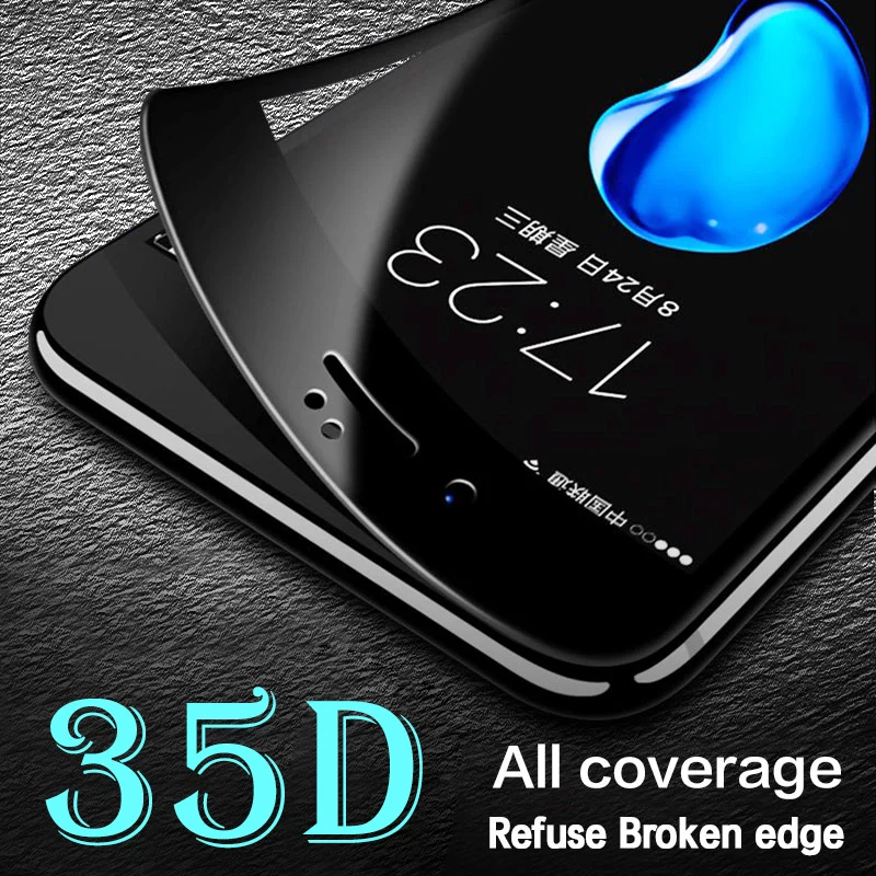 Защитное стекло 35D для iPhone X XR XS Max закаленное на 6 7 8 Plus Защита экрана изогнутые
