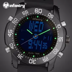 Пехота Для мужчин s часы лучший бренд класса люкс Аналоговый Цифровой военные часы Для мужчин тактический большой часы для мужские черные