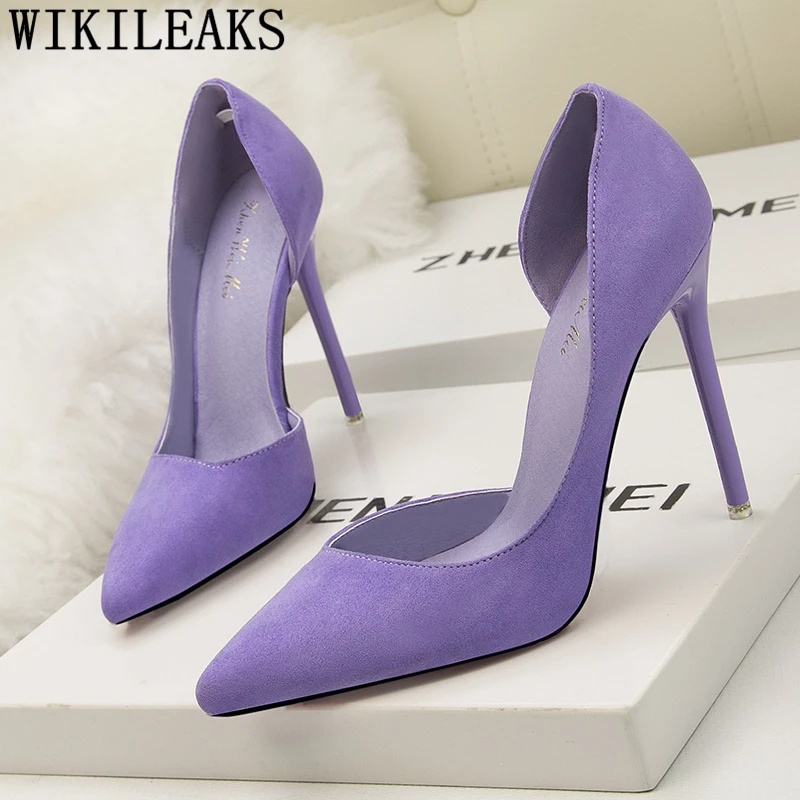purple wedding heels for bride