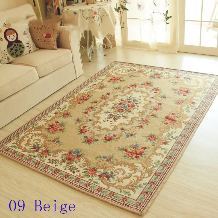 В европейском стиле коврик для гостиной, романтический подкладка для кофейного столика, украшение дома, carpets120cmX180cm - Цвет: 09  Beige
