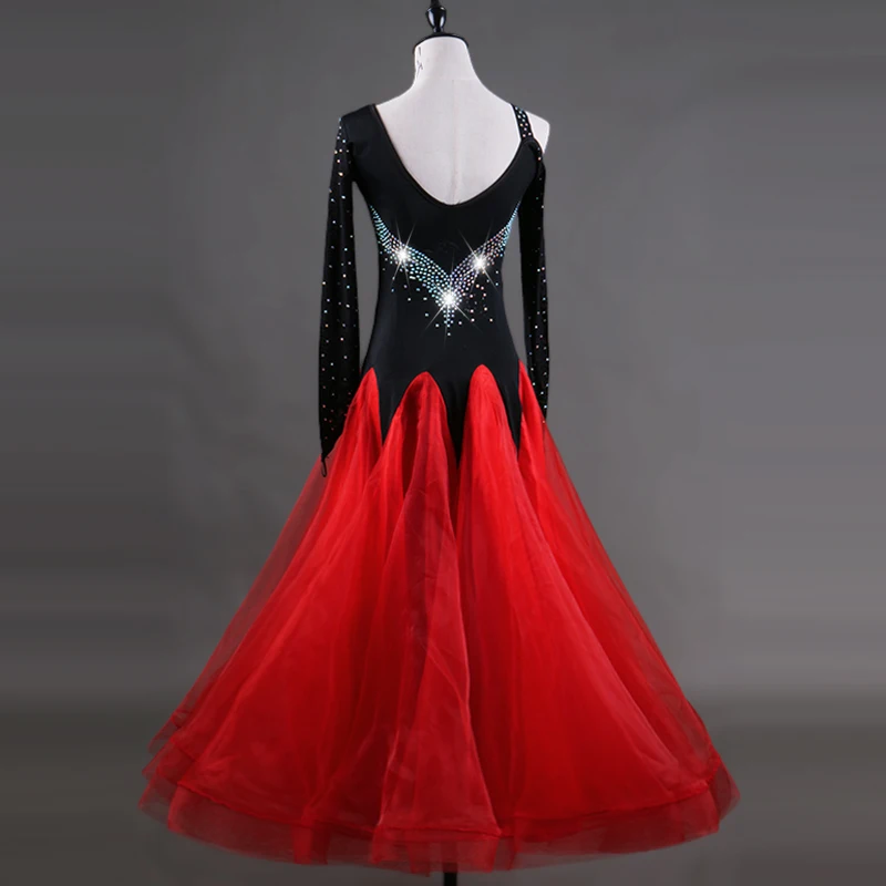Платья для конкурса бальных танцев Flapper Waltz Flamenco платья D0342 с большим прозрачным