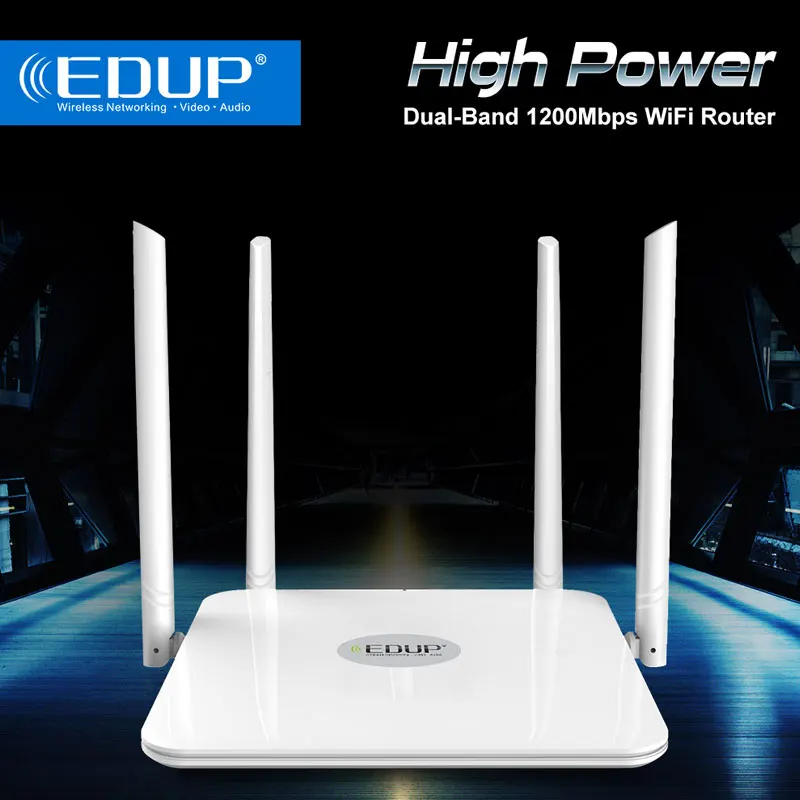 

EDUP 1200mbps wireless wifi router dual band 2.4+5ghz 1 WAN+4 LAN Gigabit Port wifi repeater wifi range extender WIFI-802.11AC