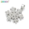 Pendentifs flocons de neige en laiton et zircone, 7x18mm, accessoires pour trouvailles bijoux à bricoler soi-même, trou: 4mm, modèle: VD108 ► Photo 1/5