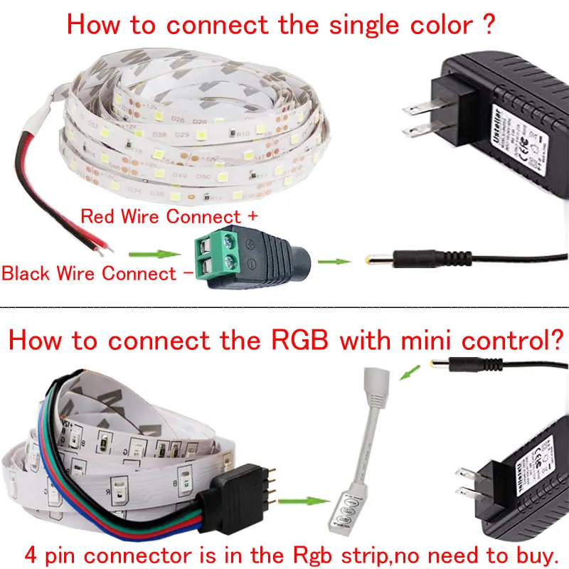 10 м 5 м водонепроницаемый 2835SMD светодиодный гибкий светильник RGB теплый белый красный синий зеленый 12 В DC один комплект с адаптером контроллер