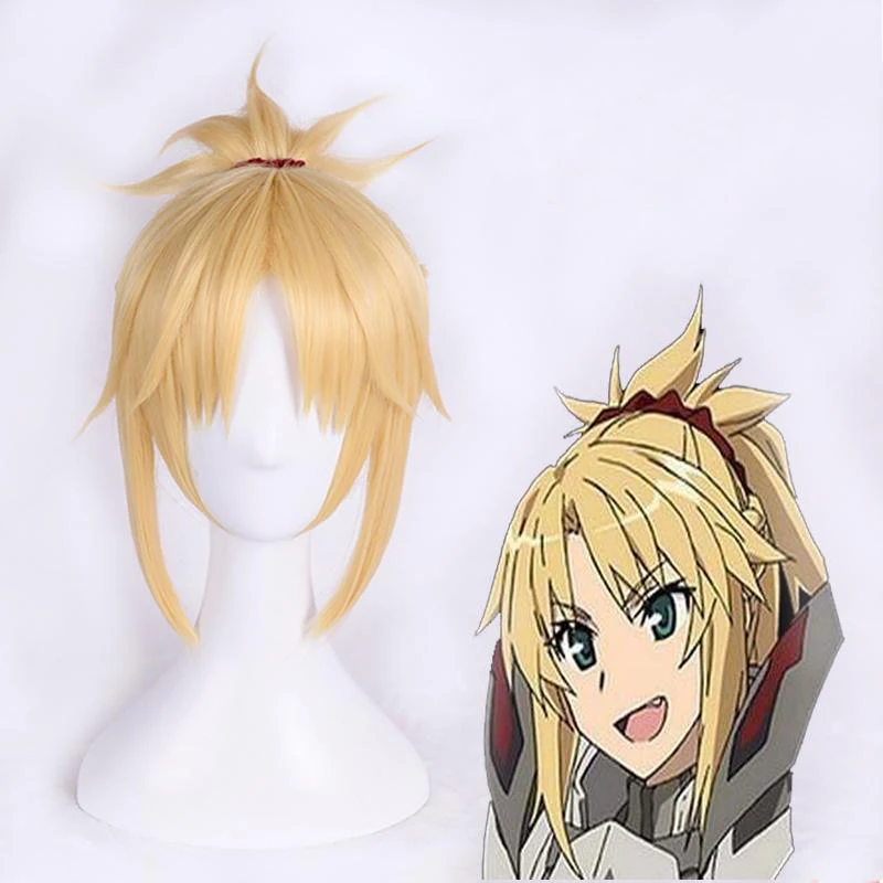FGO Fate Apocrypha Косплей слуга сабель Мордред блонд Пигтейл синтетические волосы для