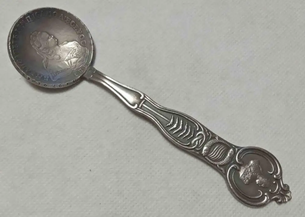 Россия император монеты ложки - Цвет: 1741 coin spoon