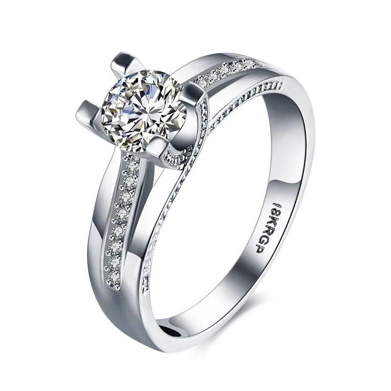 Ring Of KJ PR802 C Weding Ring In Top Brilliant Cz Plated With Silver