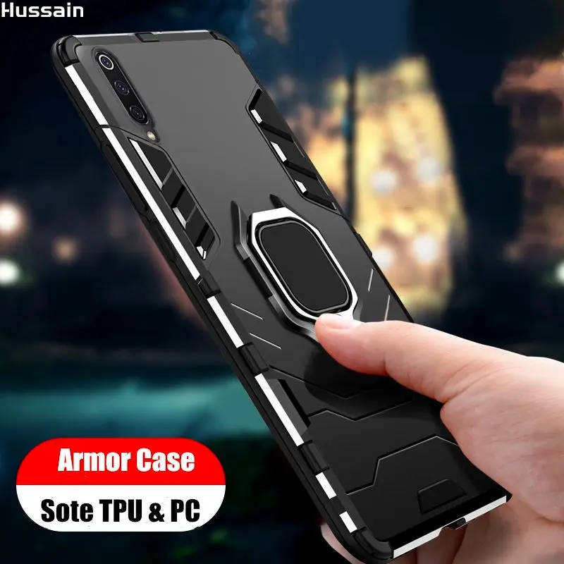 

Hussain Ring-Case Cover Armor Metal Case For Samsung Galaxy S10 Plus Stand Holder Soft Shockproof Phone Cover for Samsung A50