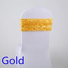 Золотой цвет стул из лайкры sash повязка из спандекса галстук-бабочка для роскошных Свадеб украшения для стульев атлас с розочками стул створки оптом