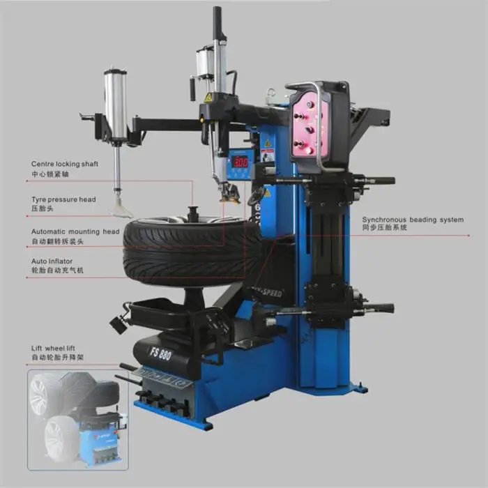 Полный автоматический шиномонтажный станок с пневматическим поворотом Монтажная головка Сделано в Китае