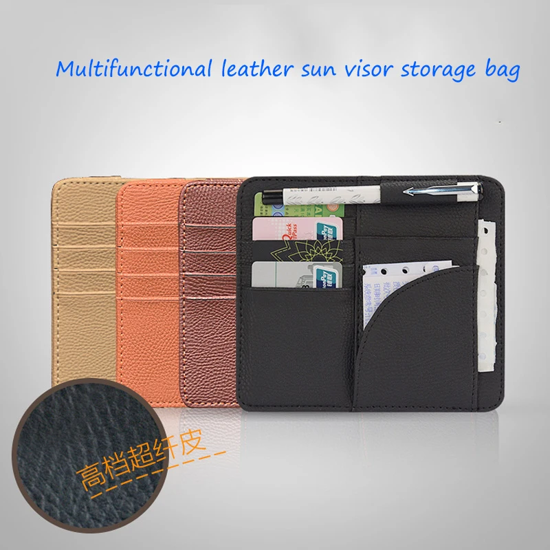 

Car Multifunctional Sun Visor Storage Bag Glasses Storage Clip Card Bill Storage Car Sun Viso Organizer Car Storage Accessories