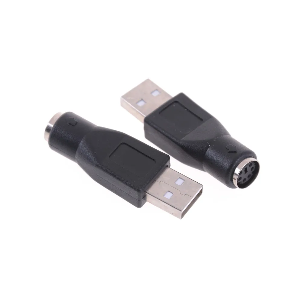 

USB Male For PS2 Female Cable Adapter Converter For Computers PC Laptop Notebooks Keyboard Mouse Black 2pcs/lot