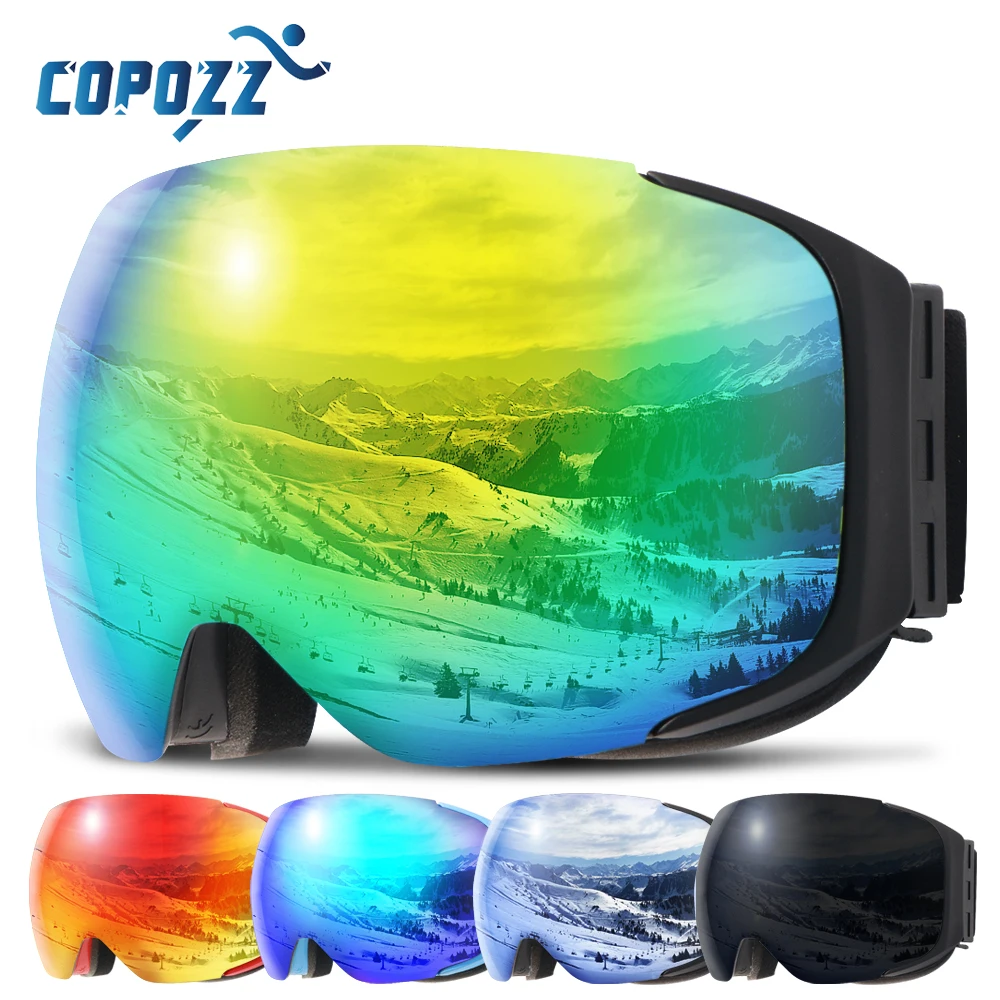 Baratos Gafas de esquí magnéticas nuevas COPOZZ marca doble capas UV400 antiniebla gran máscara de esquí gafas de esquí hombres mujeres nieve snowboard gafas