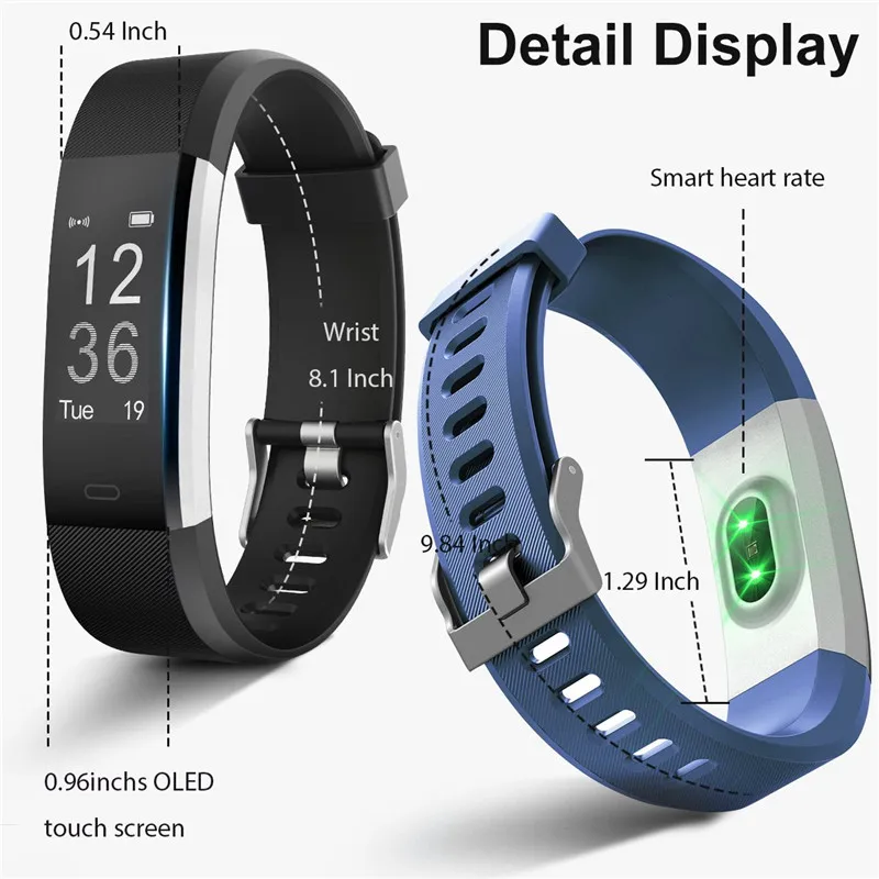 Умный пульсометр часы Podometre спортивные ID115hr plus смарт браслет умный pk fitbits|smart
