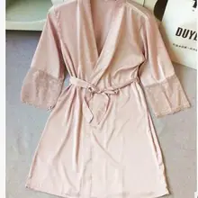Новинка, женское кимоно, халат до колен, халат, сексуальное нижнее белье, одежда для сна, кружевное ночное белье, халаты для подружки невесты, M-XXL