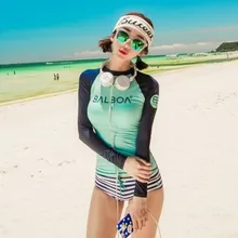 Для женщин Сёрфинг костюм женский виндсерфинга девушки с длинным рукавом Спортивная Майо корейские милые Moda Praia Badeanzug Biquinis