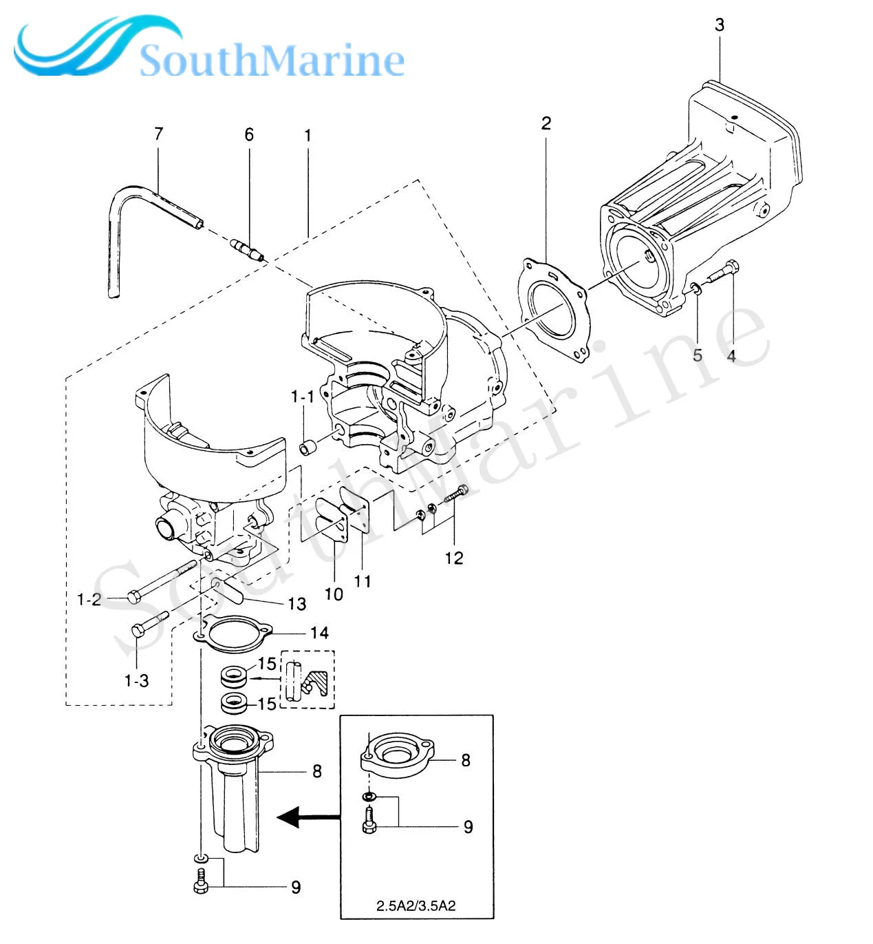 Лодочный мотор 309-01005-1 30901-0051 м уплотнительное кольцо для головки блока цилиндров для Tohatsu Nissan 2-х тактный двигатель 2.5HP 3.5HP лодочный мотор