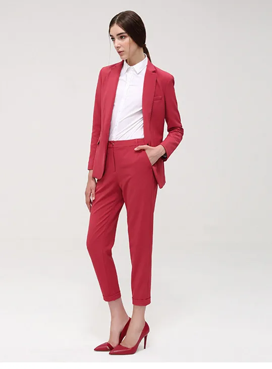 Официальный женский розовый женский индивидуальный заказ Осень и зима Женская рабочая одежда офисная форма стиль OL костюмы