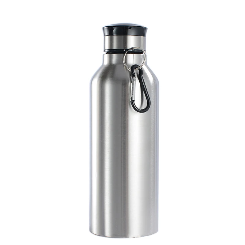 600 мл бутылка для воды из нержавеющей стали(не термос) BPA Спортивная бутылка для питья портативные скалолазание питьевые бутылки - Цвет: Silver