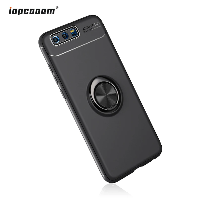

Phone Case For Huawei Honor 9 Case Rotating Finger Ring Holder Matte Soft Silicone Back Cover For Huawei Honor 9 Coque5.15"inch