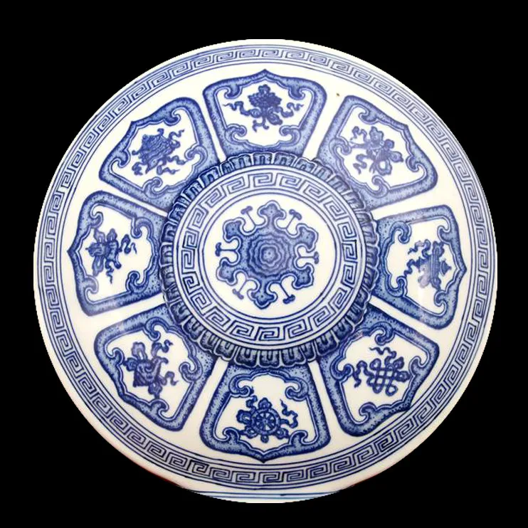 Qing Qianlong ручной работы синие и белые цветы в форме Луны ваза античный фарфор антиквариат старинные товары ручная роспись коллекция