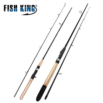 

FISH KING Carbon Spinning Fishing Rod 1.8/2.1/2.4/2.7M Spinning Casting Rod Lure Weight 5-25G MH Power Baitcasting Fishing Pole