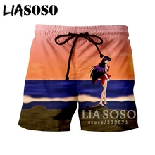 LIASOSO новые летние Для мужчин Для женщин шорты 3D принт аниме Сейлор Мун пляжные Фитнес шорты милый унисекс Повседневное милые свободные шорты A105-16