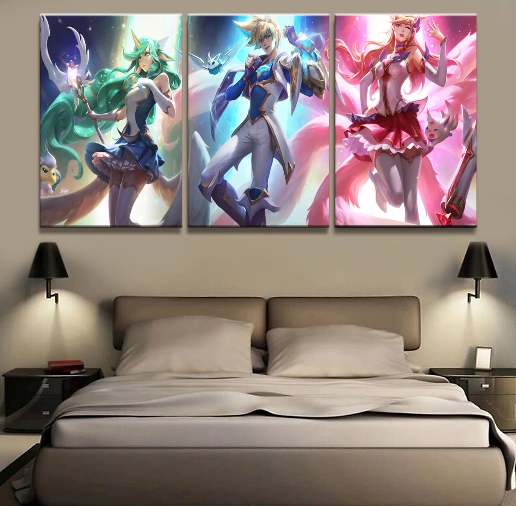 

3 Panel Miss Fortune LOL League of Legends Game Canvas Printed Painting For Living Room Wall Decor HD Picture Artworks Poster