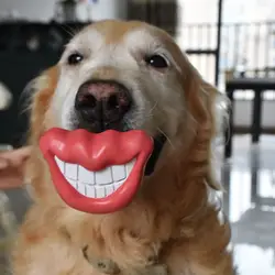 Funy Red lips Pet интерактивные игрушки для собак натуральный резиновый шарик кошка щенок Жевательная игрушечная еда диспенсер мяч укуса стойкие