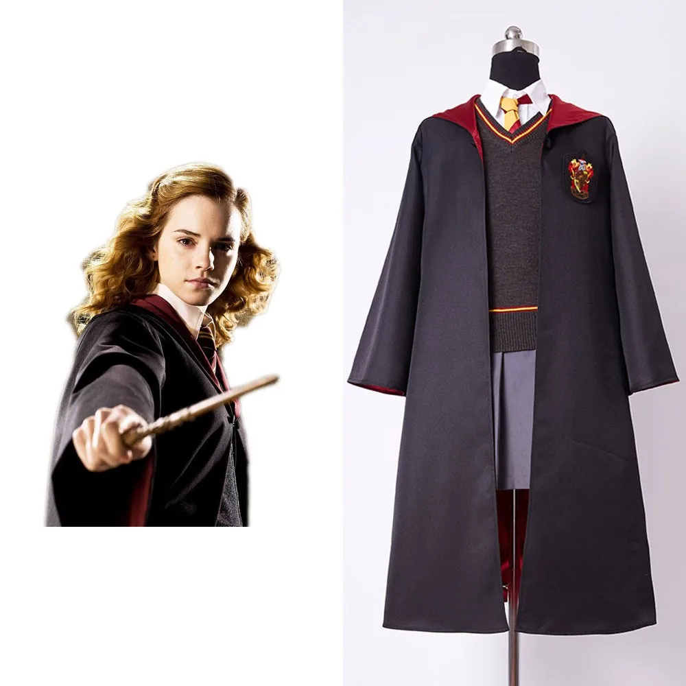 Beste 2017 Nieuwe Originele Gryffindor Uniform Hermelien Griffel Cosplay Kostuum Kind Versie Katoen Halloween Party Geschenken Beste Kwaliteit