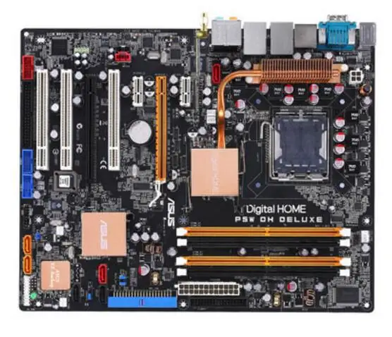 Для ASUS P5W DH Deluxe оригинальная настольная материнская плата с разъемом LGA775 DDR2 USB2.0 SATA2