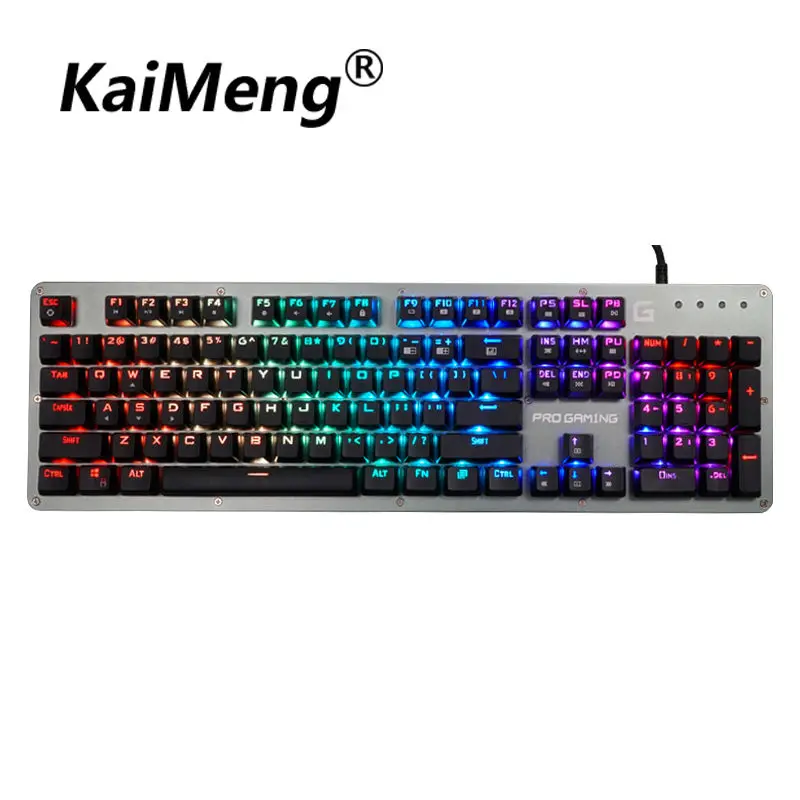 

kaiMeng RGB mechanical keyboard gaming mouse gamer keyboard 104key LED backlit mechanical keyboard professional Blue switch