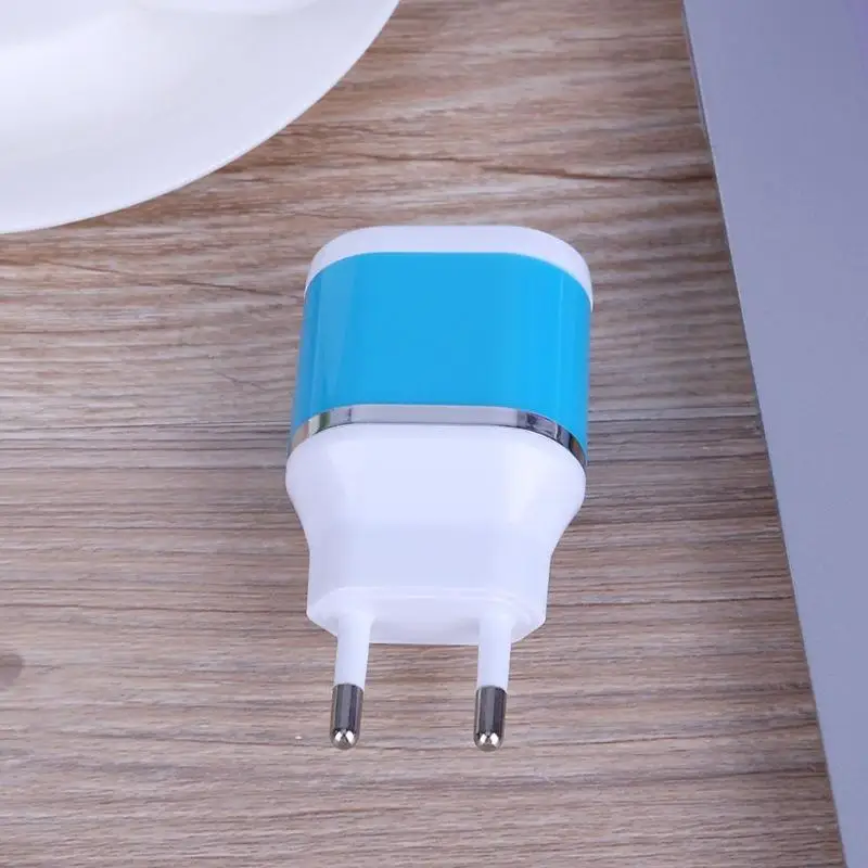 Mobile Phone Chargers EU Plug Dual Port USB Charging 5V 1A Double Charger Port Mini Portable Cellphone Charge Station Retail (1)