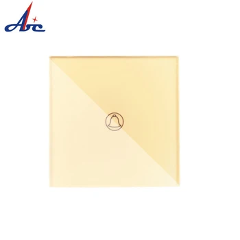 

UK Standard 1 Gang 1 Way Doorbell Switch 110VAC/220VAC 86*86*33mm Crystal Glass Panel Screen Doorbell Switch