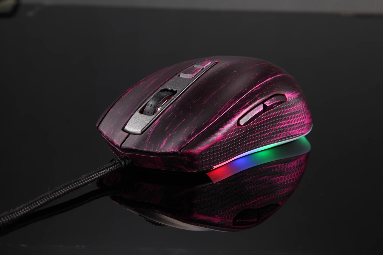 Motospeed V60 RGB Программирование макросов 5000 dpi игровая мышь USB компьютер 7 кнопок Wried оптическая мышь с подсветкой светодиодный - Цвет: Purple