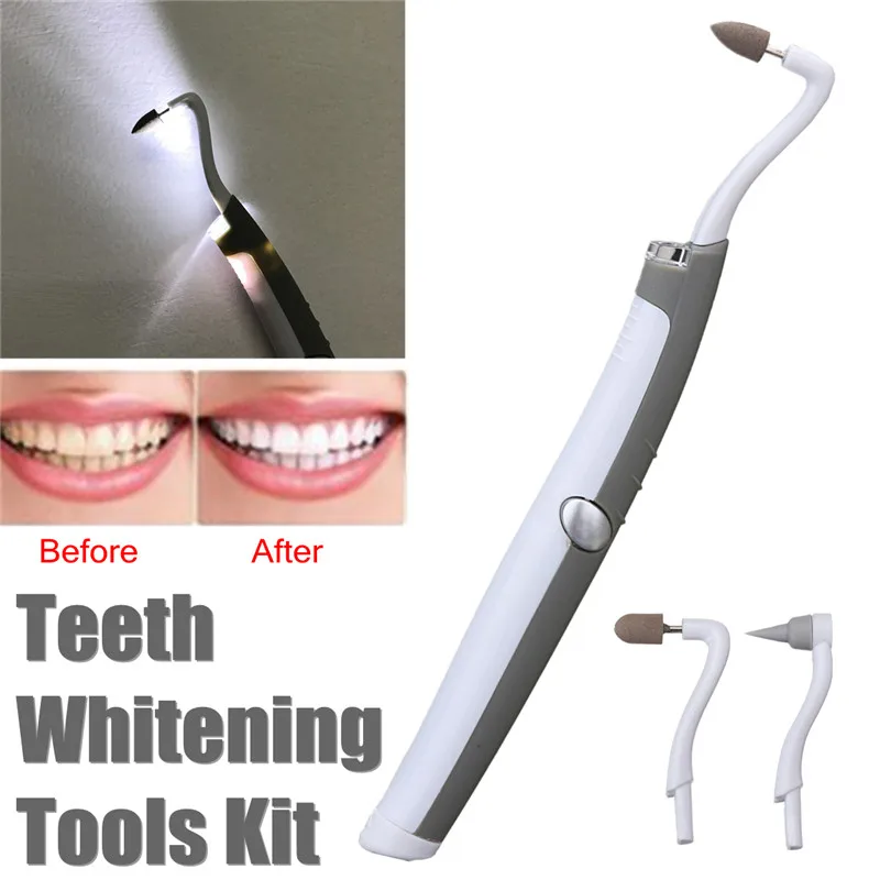 

Oral Hygiene LED Sonic Tooth Polisher Teeth Stain Eraser Burnisher Tartar Plaque Remover Kit Oral Care Dental Tool Kit