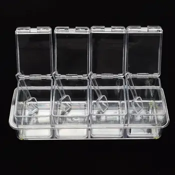 

LINSBAYWU 4Pcs Chic Clear Seasoning Salt Jar Storage Box Kitchen Spice Sugar Dispenser Home