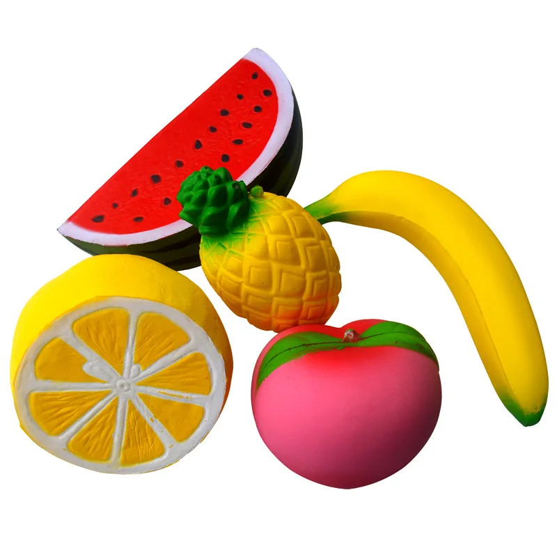 

Unbreakable Jumbo Slow Rising Squish Scented Charms Kawaii Squishy Squeeze Toy watermelon lemon banana speach Toy For Kids