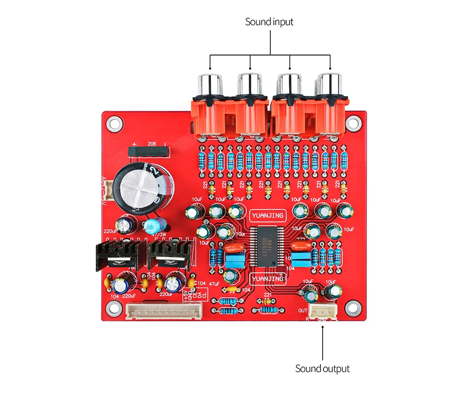 AIYIMA 4 способа аудио вход ВЧ бас громкость тон дистанционное управление LC75342 предусилитель тон доска ЖК-дисплей DIY домашний усилитель