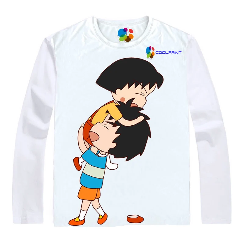 Coolprint аниме рубашка Chibi Maruko chan футболки для мужчин и женщин молодежи Momoko Sakura
