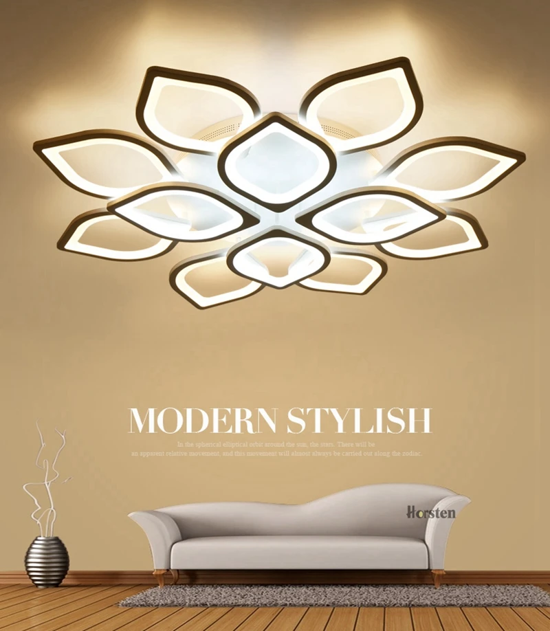 Modern White Flower High Power LED Ceiling Chandelier For Living Room Bedroom Acrylic Iron LED Chandelier Lamp 110-240V (1)