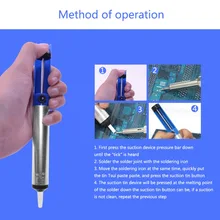 Горячий Синий Серебряный тон оболочки половина алюминиевый оловянный сукционер сварочный оловянный сукционер вакуумный пистолет всасывающий насос припой присоски Утюги инструмент